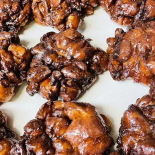 a close up of a box of donuts