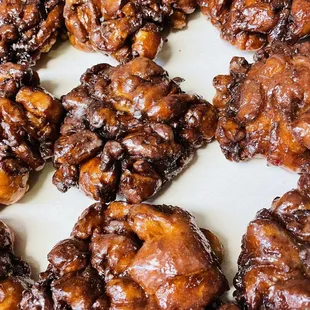 a close up of a box of donuts