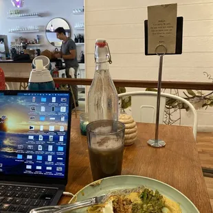 Lions mane dish and iced chai