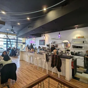 Nice warm cafe environment.