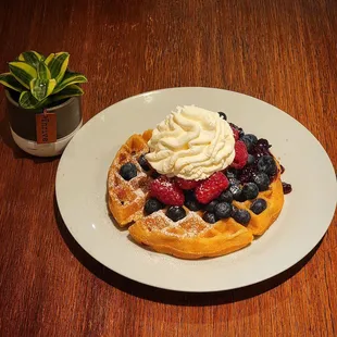 Berry Belgian waffle