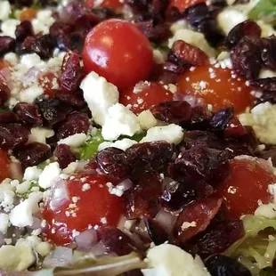 Martha vineyard salad. Delicious! Minus the cucumber as I'm allergic.