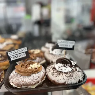 Chocolate tuxedo and cookies and cream