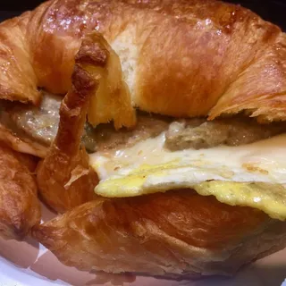 Sausage, Egg and Cheese Croissant Sandwich