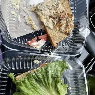 Half of a $9 tuna melt. Thoughtlessly made.