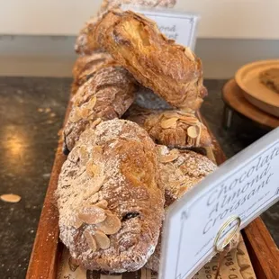 Almond croissants and chocolate almond croissants