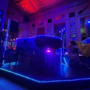 a neon dance floor