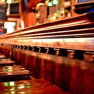 a row of bar stools