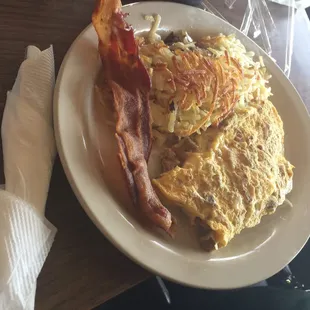 Omelette with bacon
