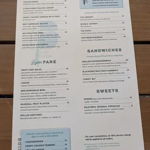 Food menu
