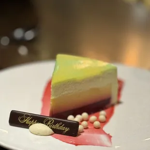 a piece of cake on a plate