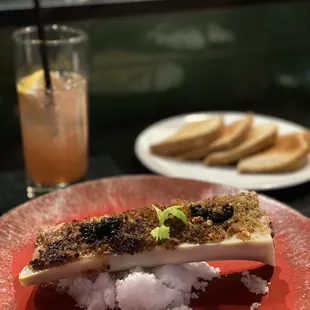 a plate of food and a drink