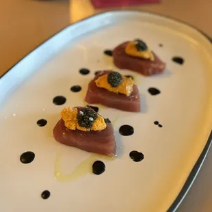Big Eye Tuna | Squid Ink Vinaigrette &amp; Uni