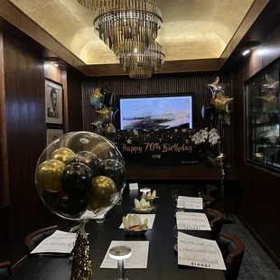 Private dining room with our decorations