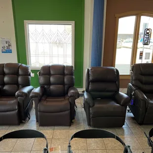 Golden Technologies Lift Chairs. Some with heat and massage