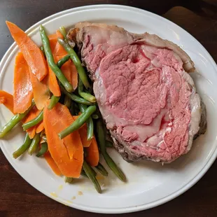 I love rare prime rib; the version here is excellent: tender, meaty, and delicious.