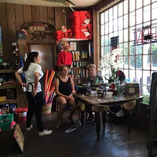 Local artisans are hosted in front and sell their goods on the weekends! Stop in for something new and different!