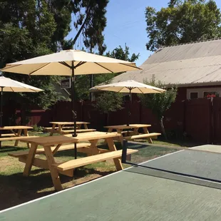 Fun in the sun...Enjoy your lunch and a cold beverage in the backyard at Knights Ferry General, Saloon &amp; Grill