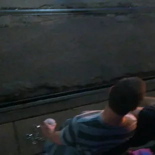 Not a good spot for these people. The bands get large and these people can get in the way.