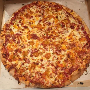 Cajun Fest.  Crawfish and andouille sausage pizza