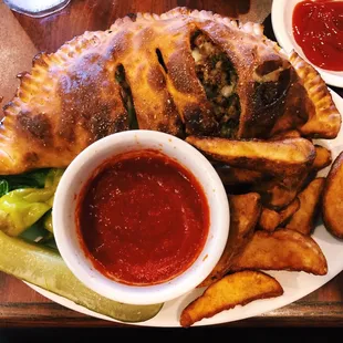 Calzone with side of wedges