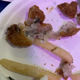 Oysters that with batter like it was supposed to be made for a corndog and not oysters at all