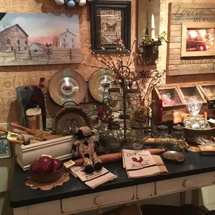  table with various items on it