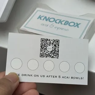 Stamp card for açaí bowl