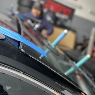 Precision auto glass replacement