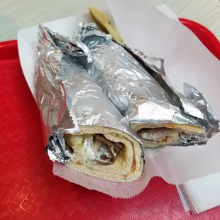 The 12&quot; gyro cut in half