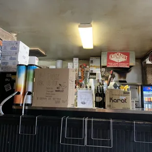 Inside of the restaurant, view from a table looking inside