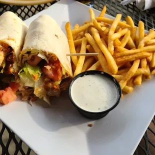 Buffalo Chicken Wrap, plenty of fries &amp; ranch on side! I recommend!