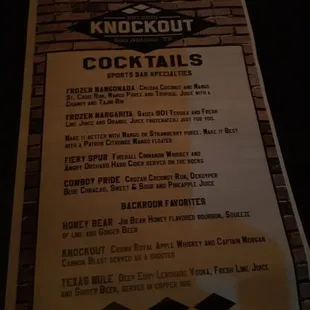 Drink list