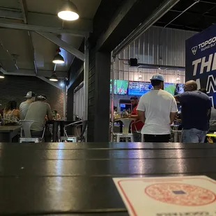 people in a sports bar