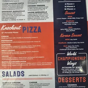 Food menu