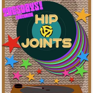 Funk music every Tuesday night beginning at 8:30pm with the band Hip Joints.