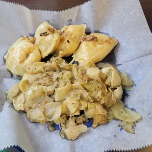 Pierogies and haloushki