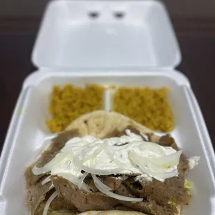 a tray of food
