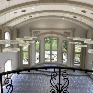 Upstairs across from the bridal suite view to the ceremony area. (You can get a sneak peak)