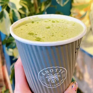 Mint and matcha latte