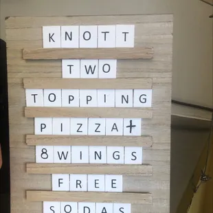 the words on the board