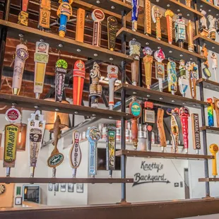 Fun decor has beer taps in about every shape and flavor.