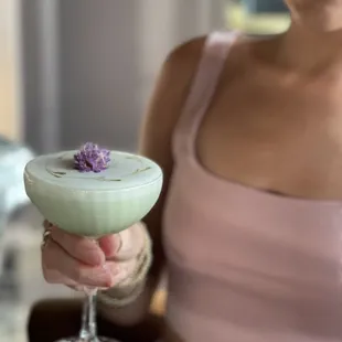 Lavender matcha martini