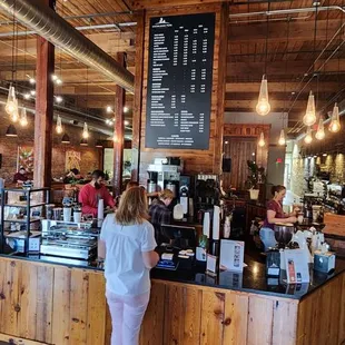 the interior of a coffee shop