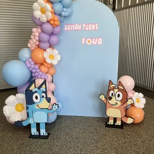 Backdrops and balloons