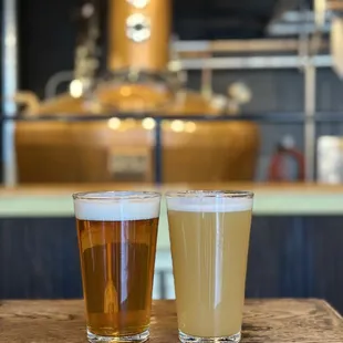 two glasses of beer