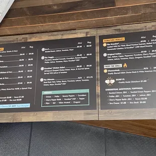 Menu with price on them