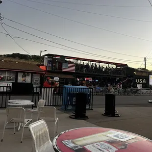 The outdoor stage and seating