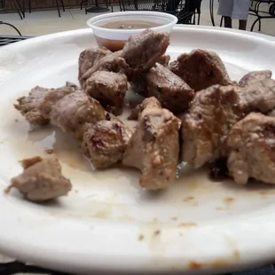 Steak bites and bourbon sauce