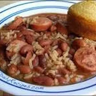 It must be Monday!!!! Lunch Special!
 Red Beans, Sausage &amp; Cornbread